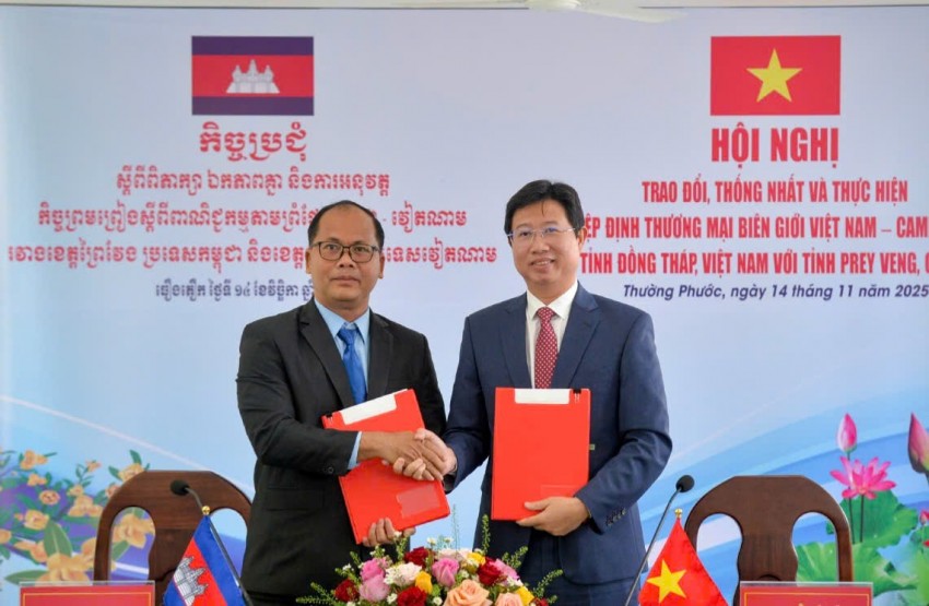 Đồng Tháp – Prey Veng ký biên bản thúc đẩy mở rộng thương mại biên giới Việt Nam – Campuchia